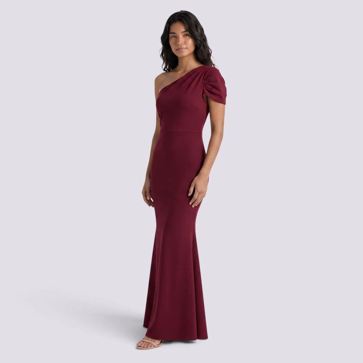 Paola | Vestido largo mujer escote asimétrico