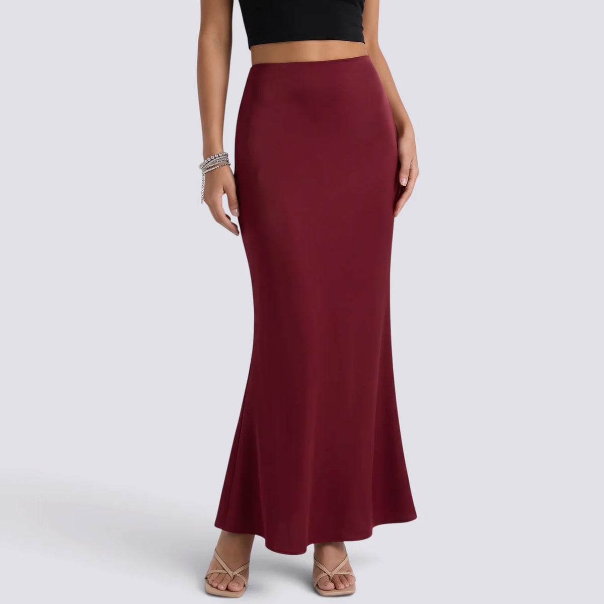 Tatiana | Falda larga satinada elegante