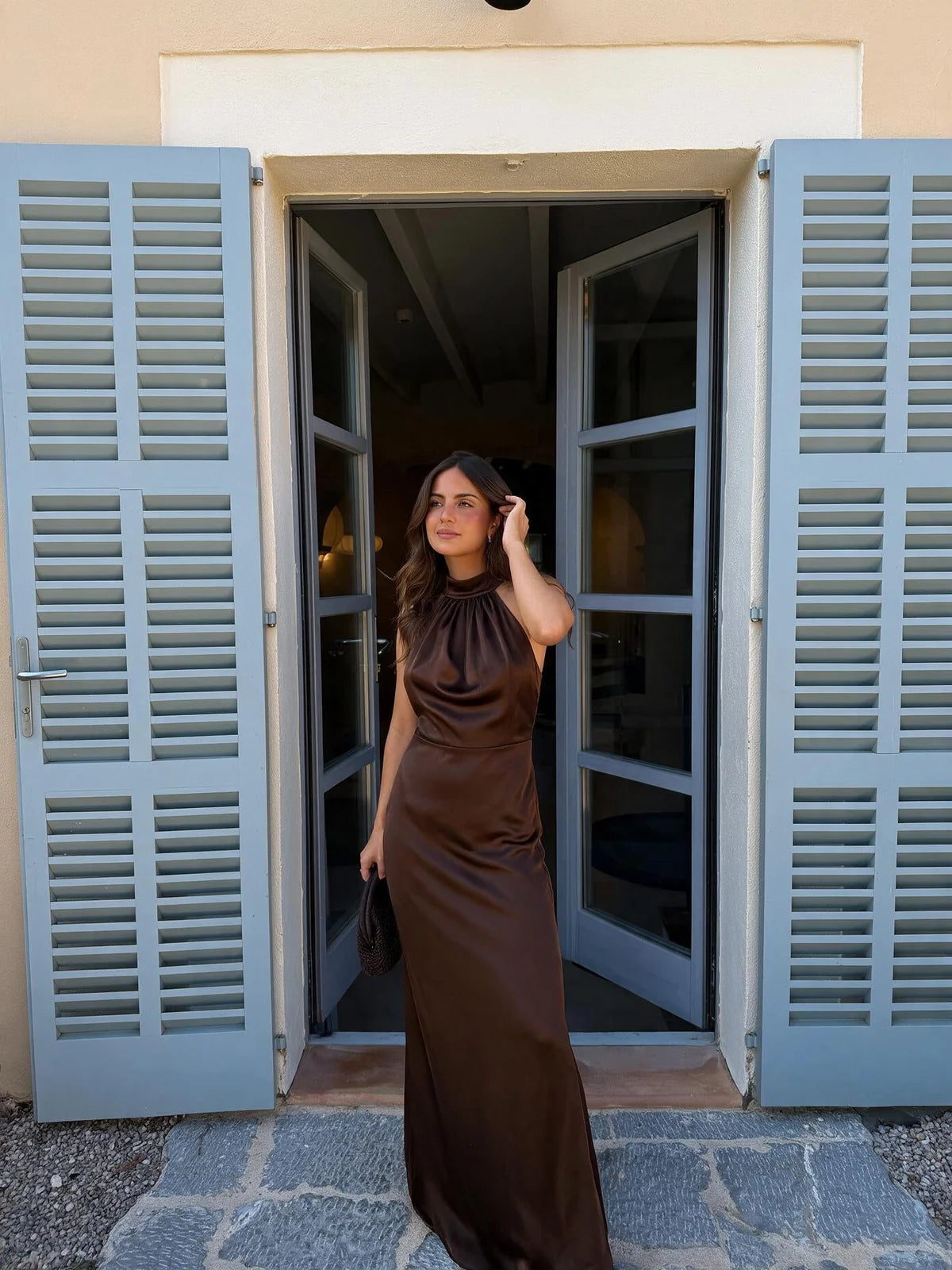 Aitana | Vestido midi de terciopelo de corte formal