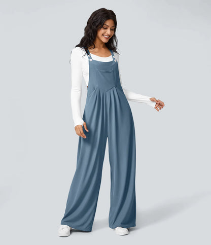 Anna | Pantalones con tirantes, botones ajustables en los tirantes y varios bolsillos