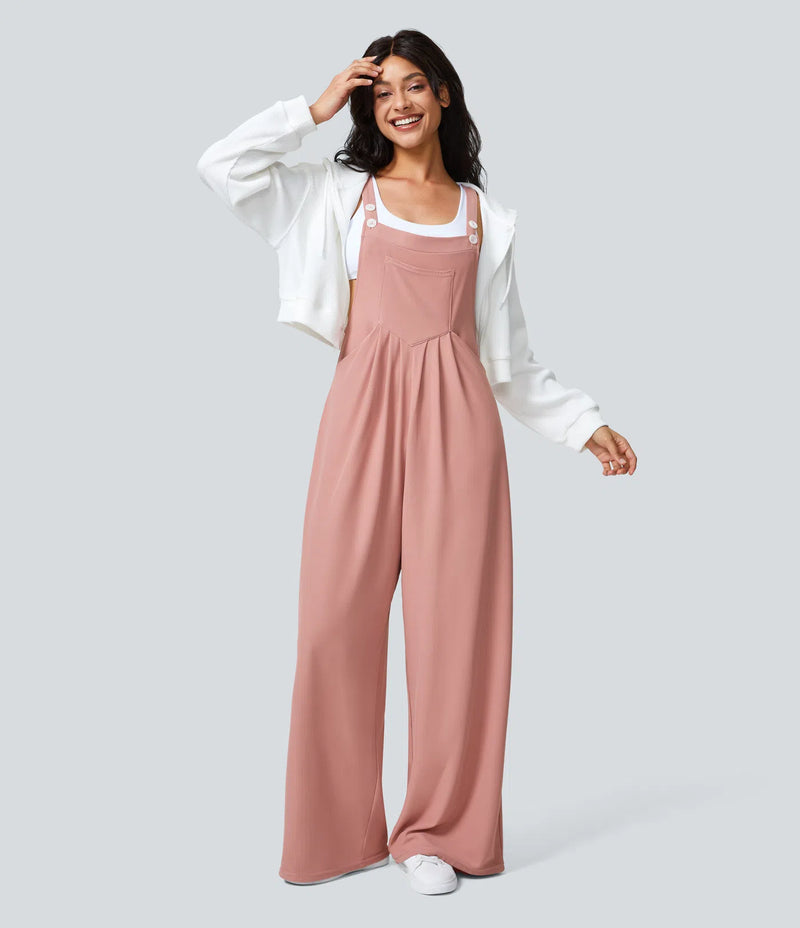 Anna | Pantalones con tirantes, botones ajustables en los tirantes y varios bolsillos