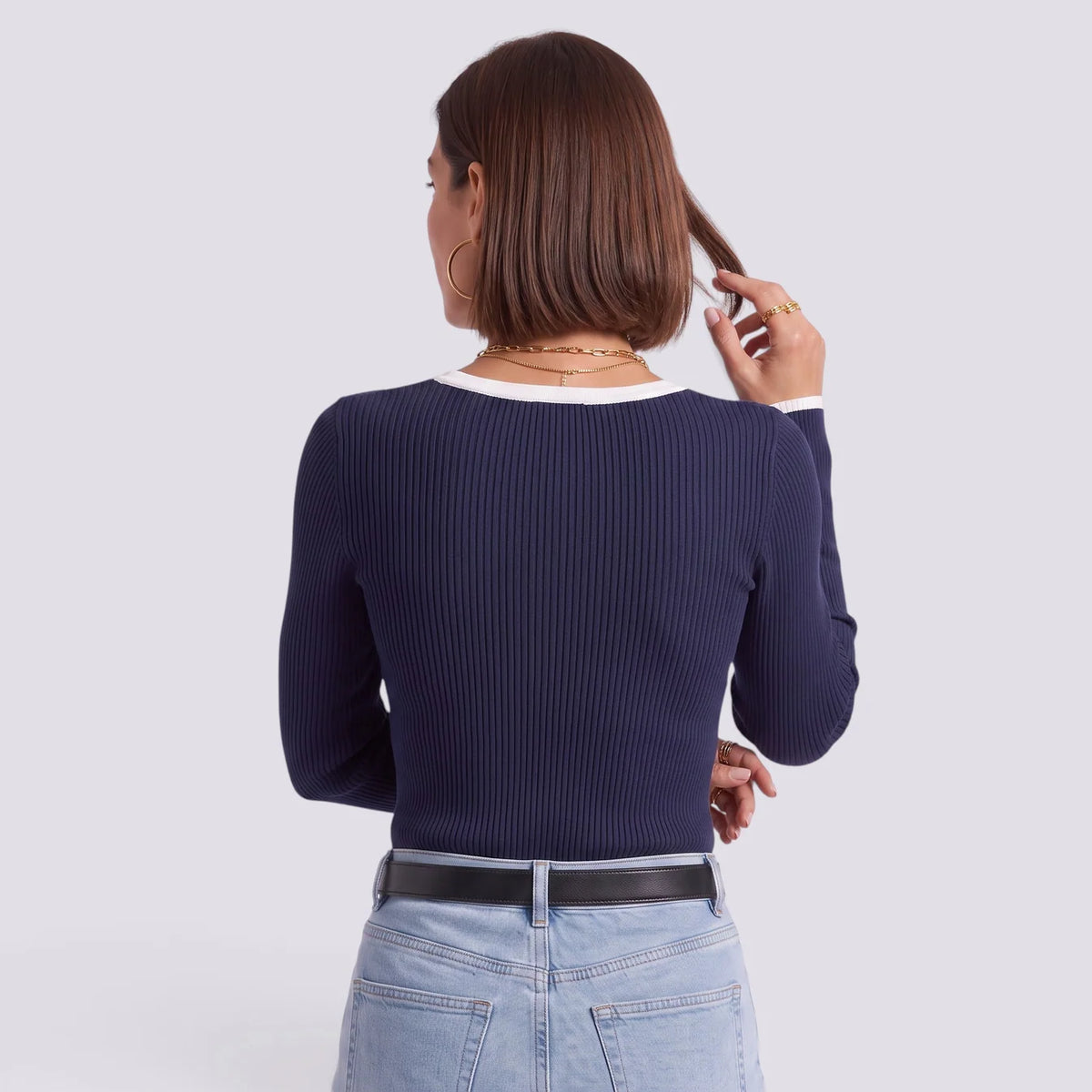 Paula | Camiseta rayas oversize cuello pico