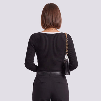 Paula | Camiseta rayas oversize cuello pico
