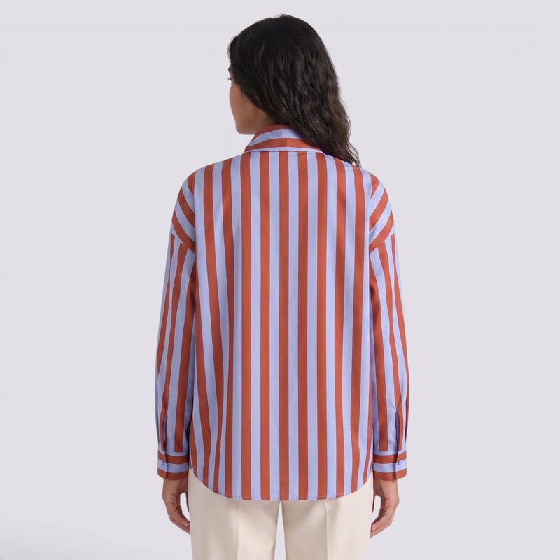 Olivia | Camisa rayas manga larga con lazo