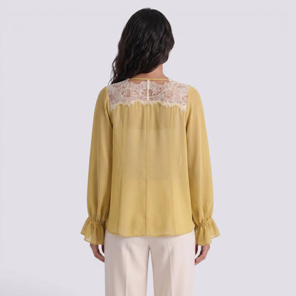 Isabel | Blusa manga larga encaje lazada