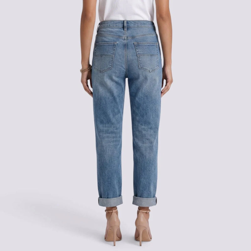 Adriana | Pantalón vaquero recto con pedrería