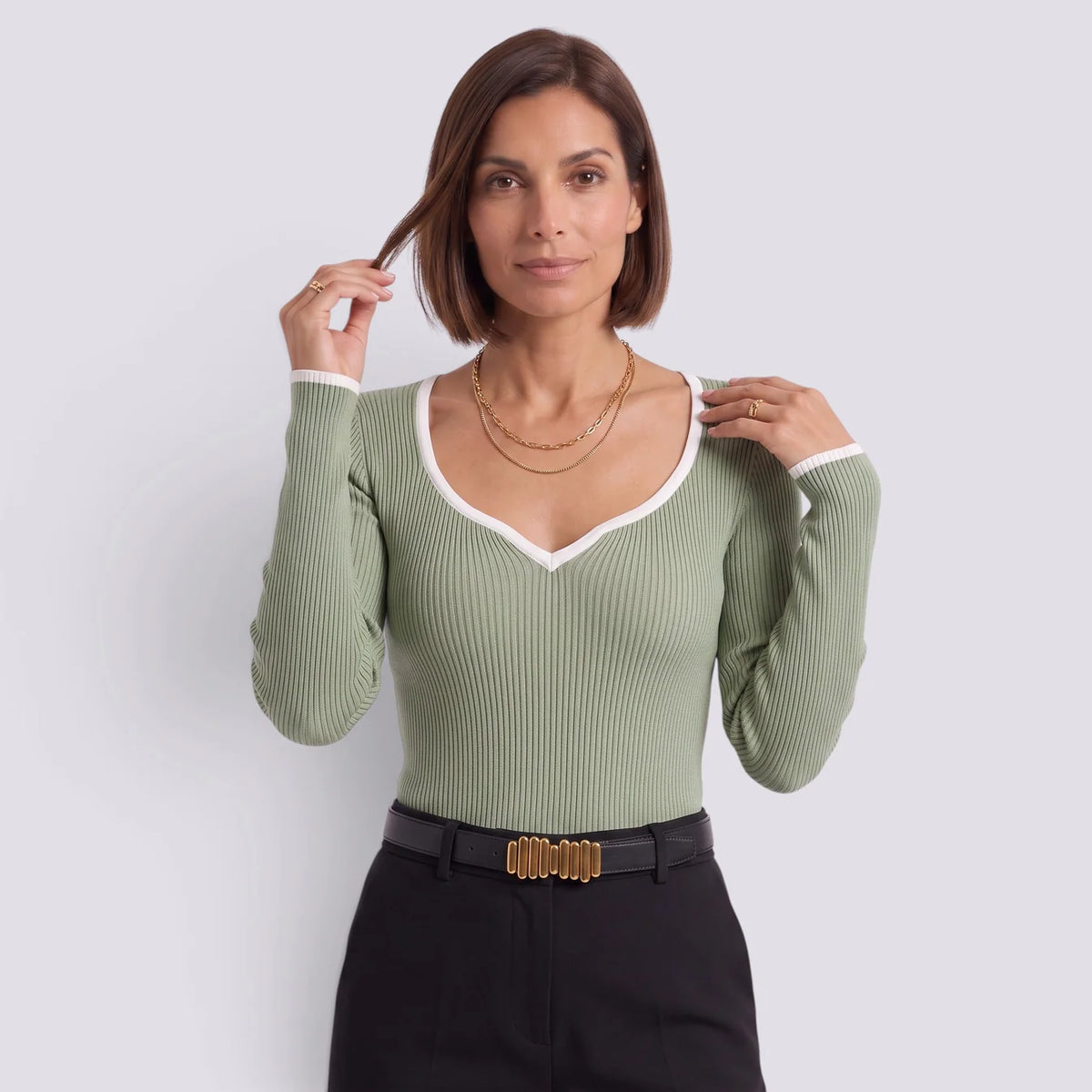 Paula | Camiseta rayas oversize cuello pico
