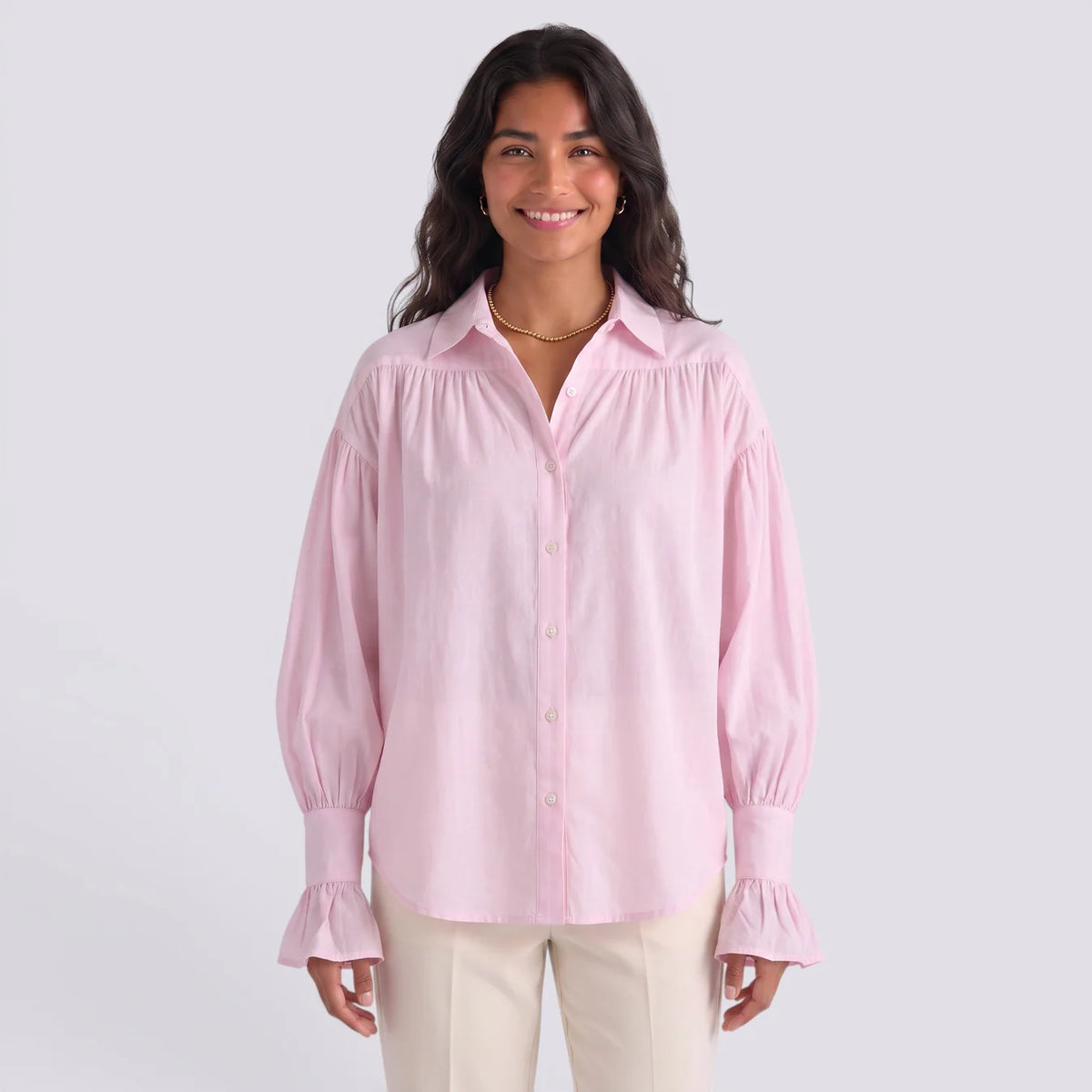 Sofía | Camisa elegante manga larga cuello solapa