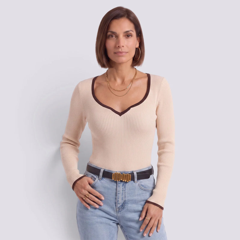 Paula | Camiseta rayas oversize cuello pico