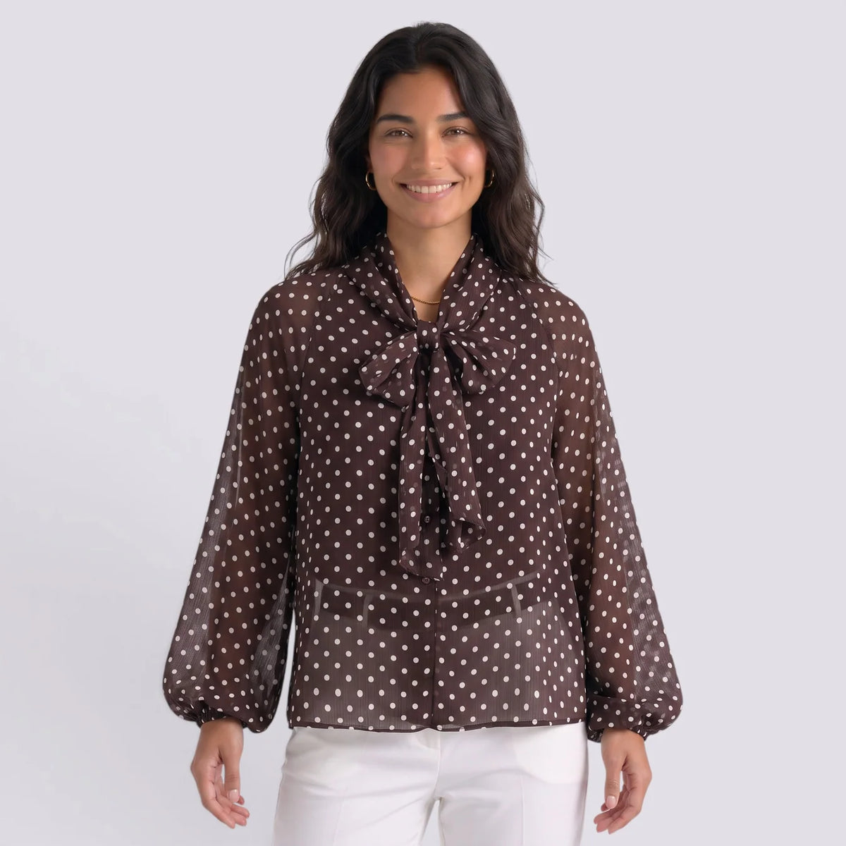 Laura | Blusa lunares lazo manga