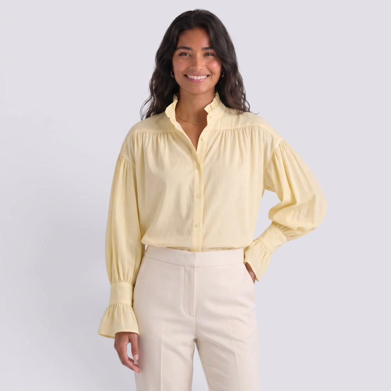 Sofía | Camisa elegante manga larga cuello solapa