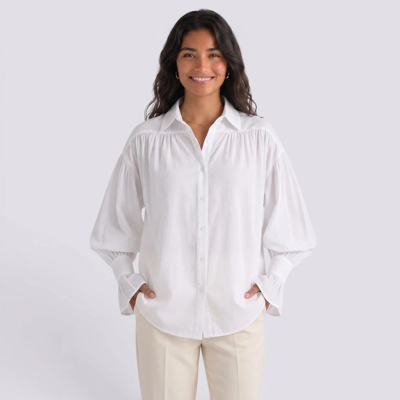 Sofía | Camisa elegante manga larga cuello solapa