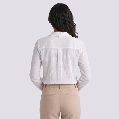 Adriana | Camisa estampada manga larga cuello solapa