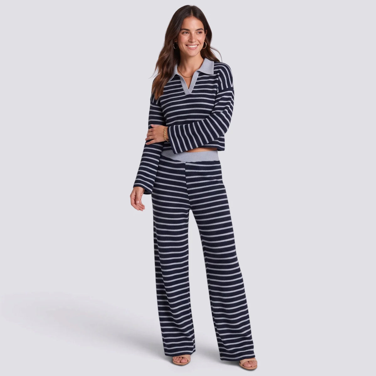 Carmen | Conjunto mujer de punto a rayas
