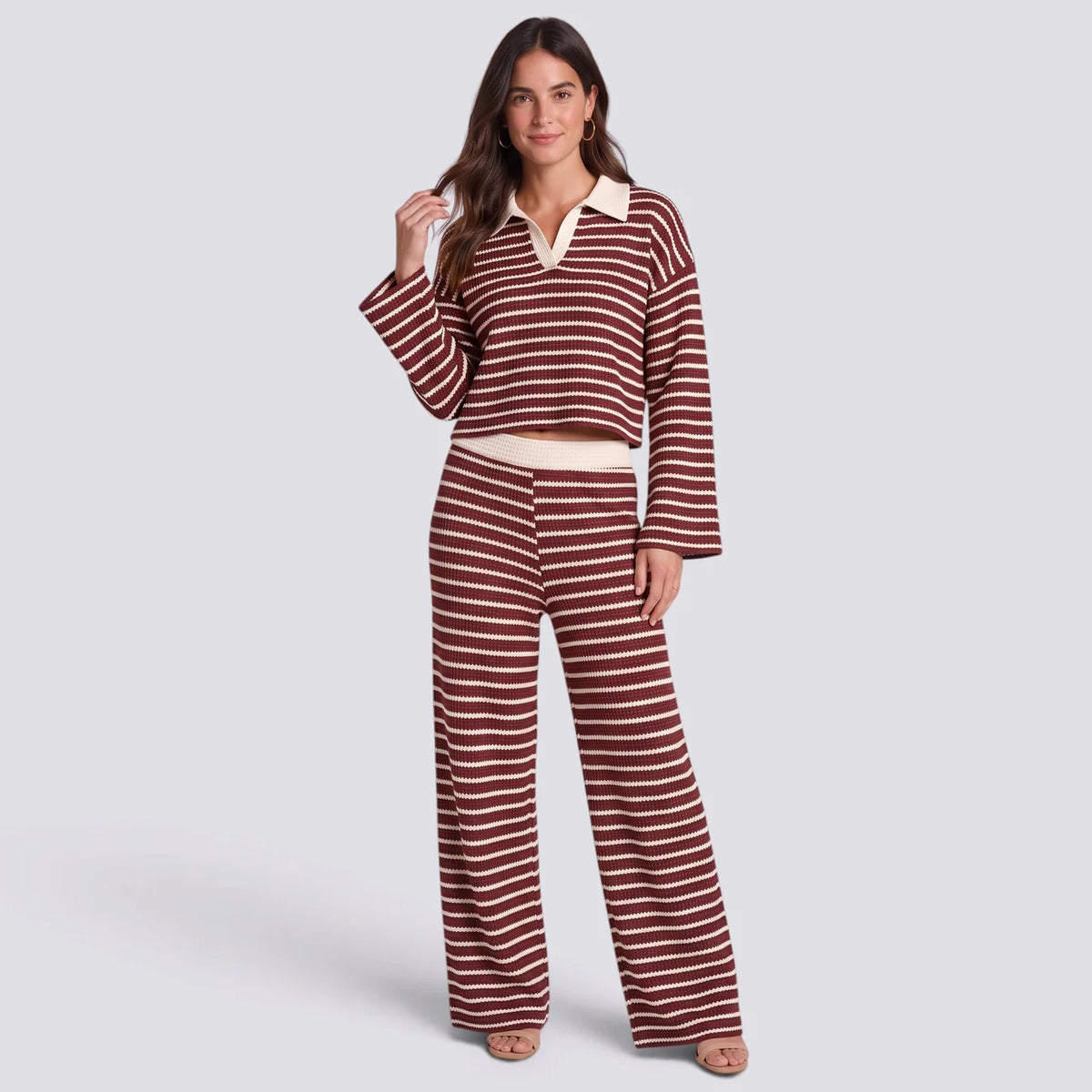 Carmen | Conjunto mujer de punto a rayas