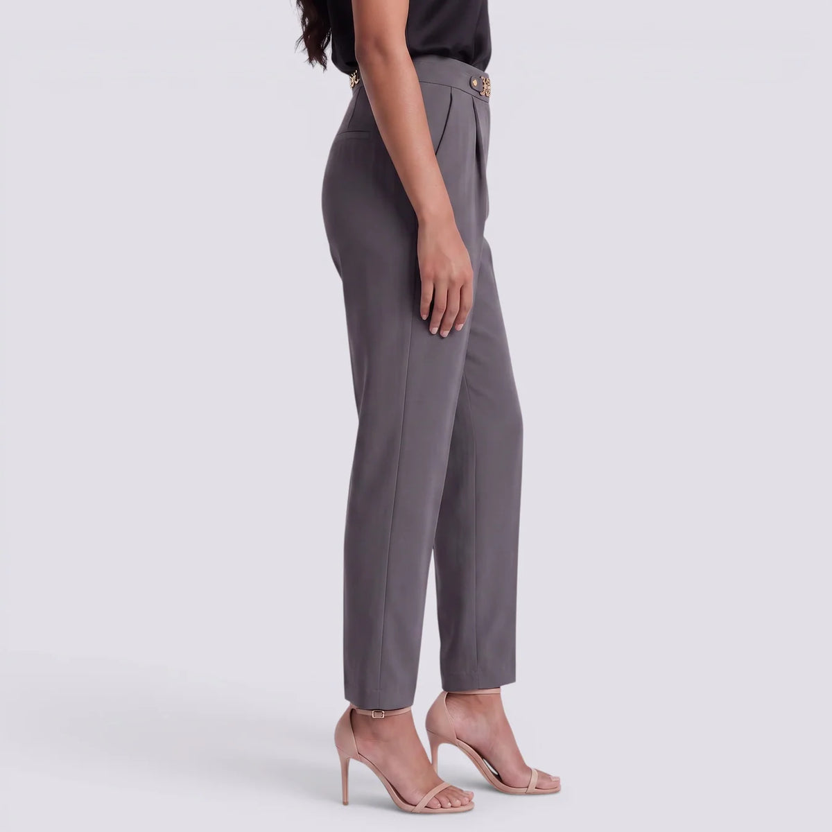 Carlota | Pantalón recto con cintura alta con cadena